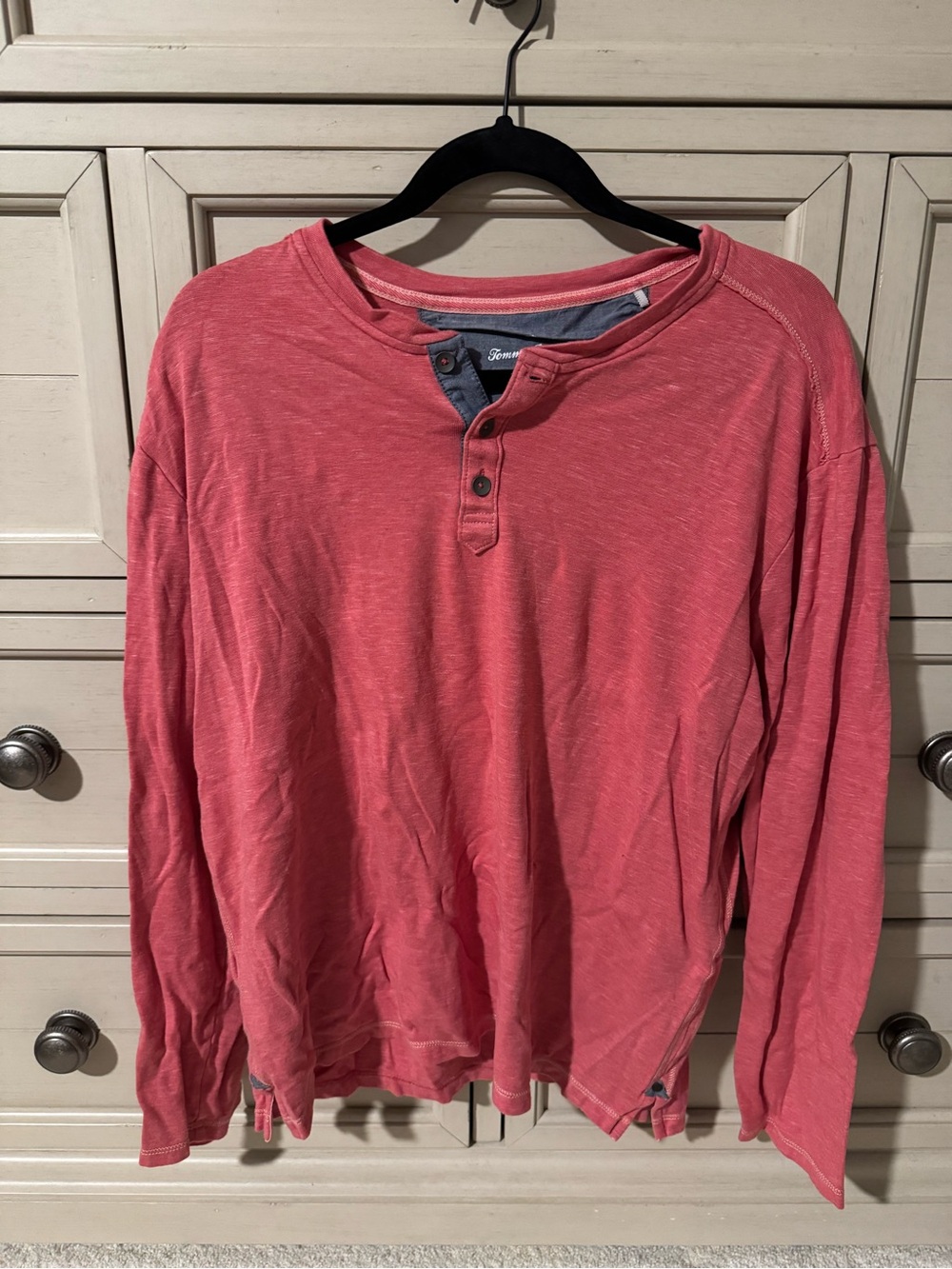 Tommy Bahama Coral Red Long-Sleeve Henley